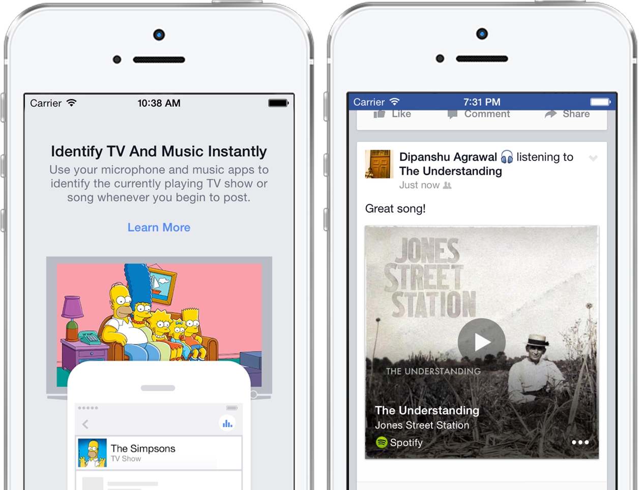 Facebook App Gains Music and TV Recognition