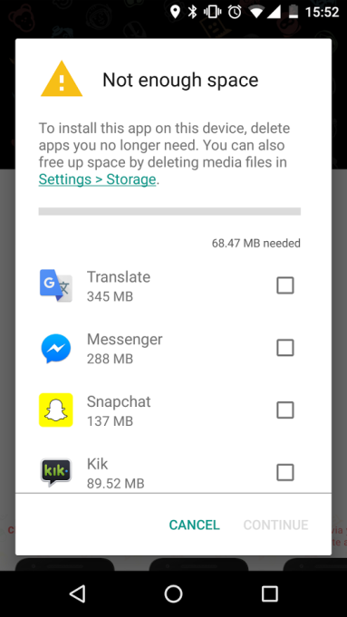 Google Is Suggesting What Apps to Delete to Clear Space
