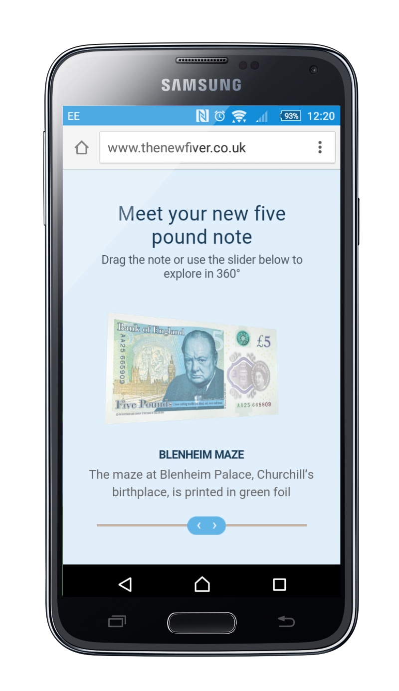 Bank of England Promotes New £5 Note with AR