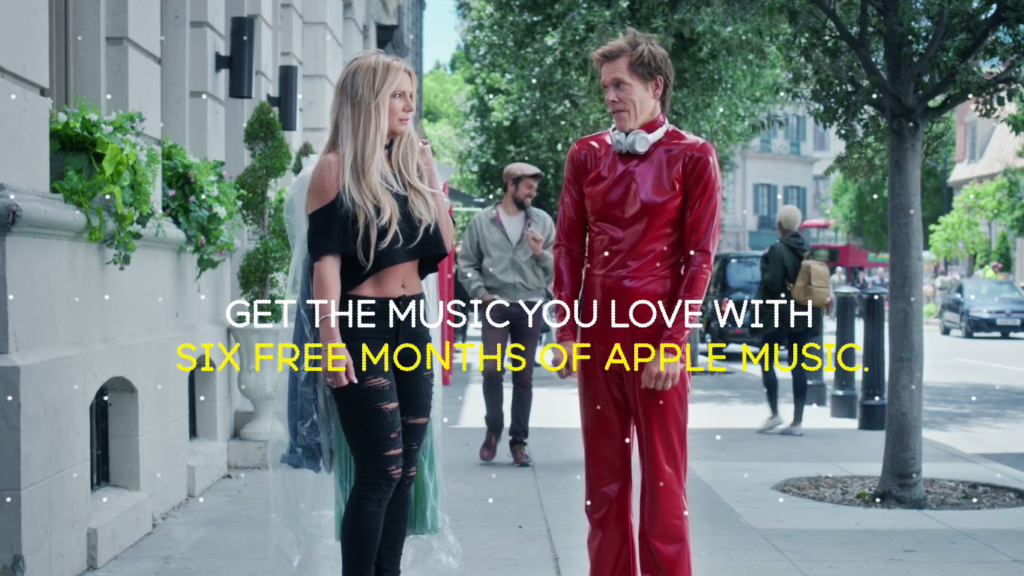 kevin bacon britney spears EE apple music deal