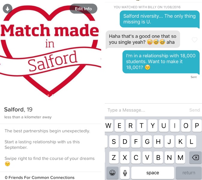University of Salford Reaches Out to Potential Students Via Tinder