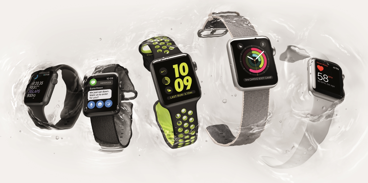 Apple Watches in water