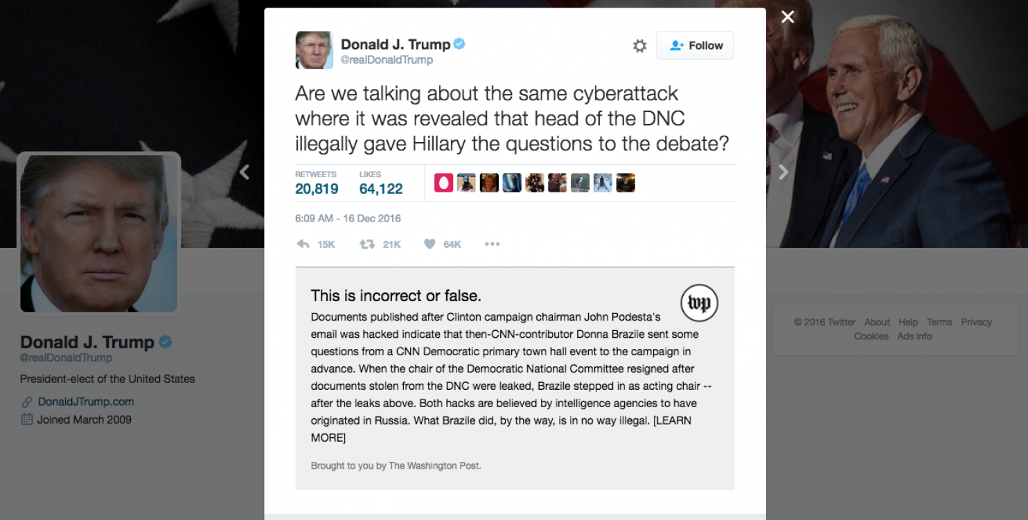 Washington Post Fact-checks Trump Tweets with Chrome Extension