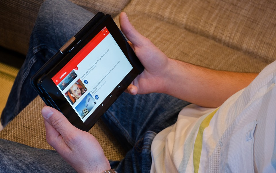 YouTube on tablet