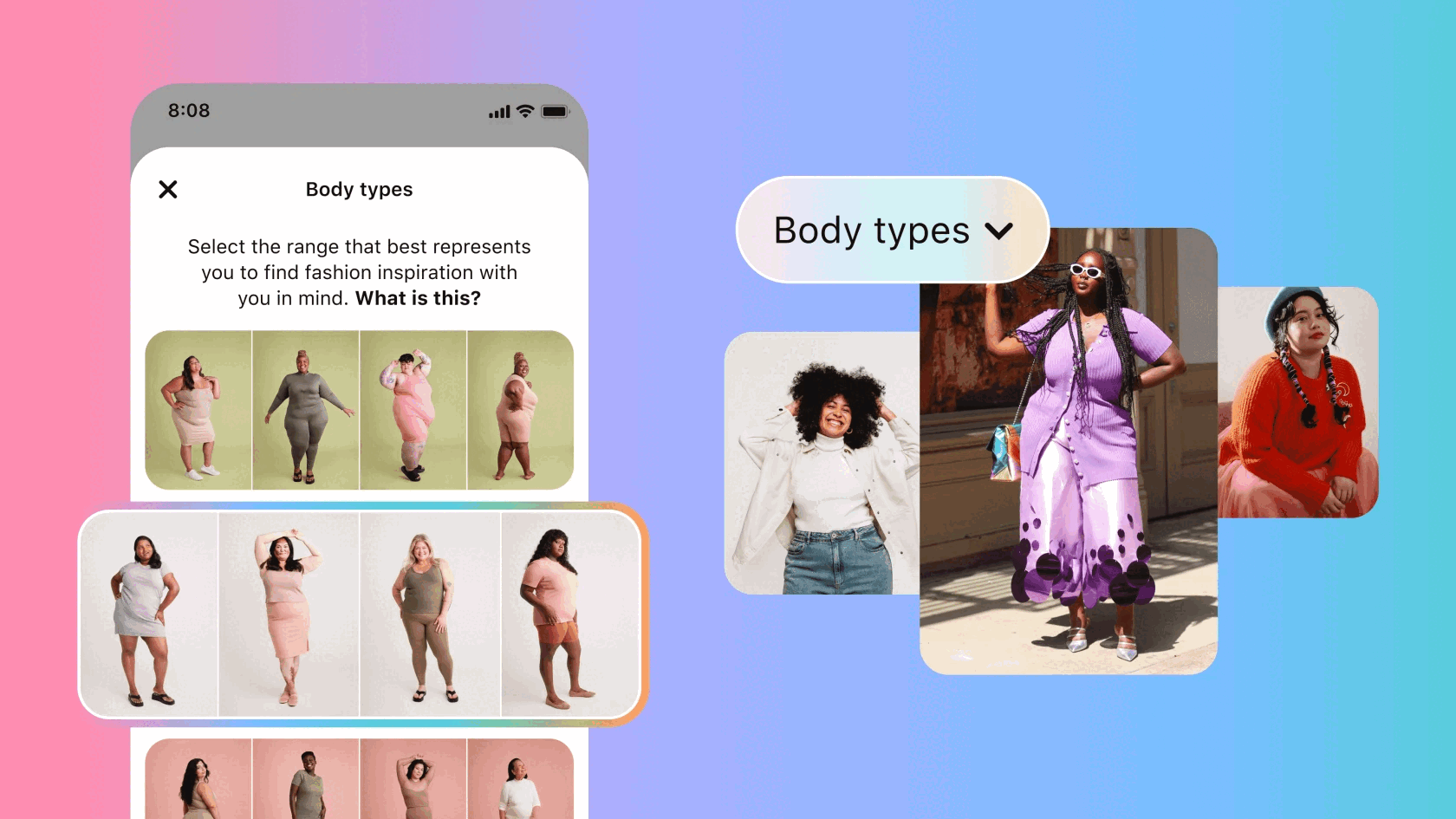 Pinterest introduces new inclusive AI body type ranges tool