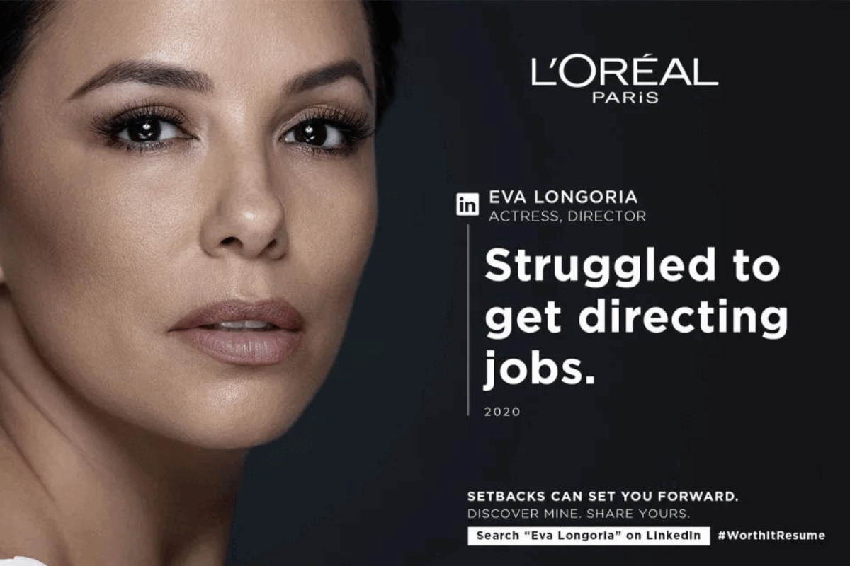 L’Oréal Paris highlights setbacks with celebrity CVs on LinkedIn