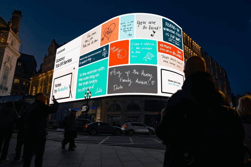 Samsung ‘romanticises’ storytelling in Piccadilly Circus takeover