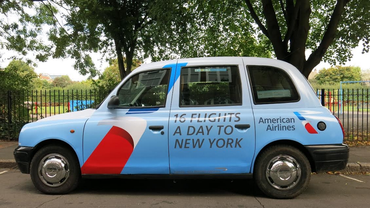 American Airlines Mediacom geofenced taxi