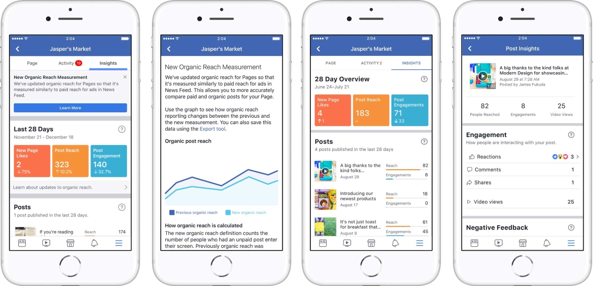 Facebook Page Insights mobile