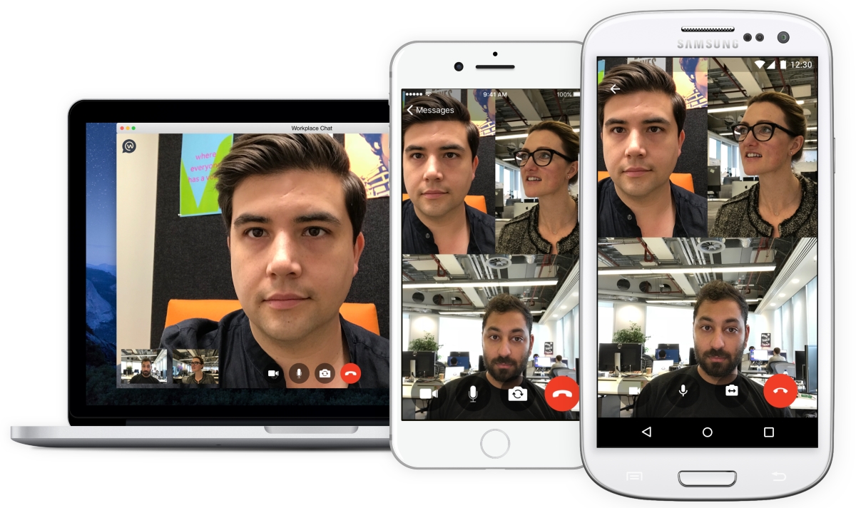 Facebook Workplace group video chat
