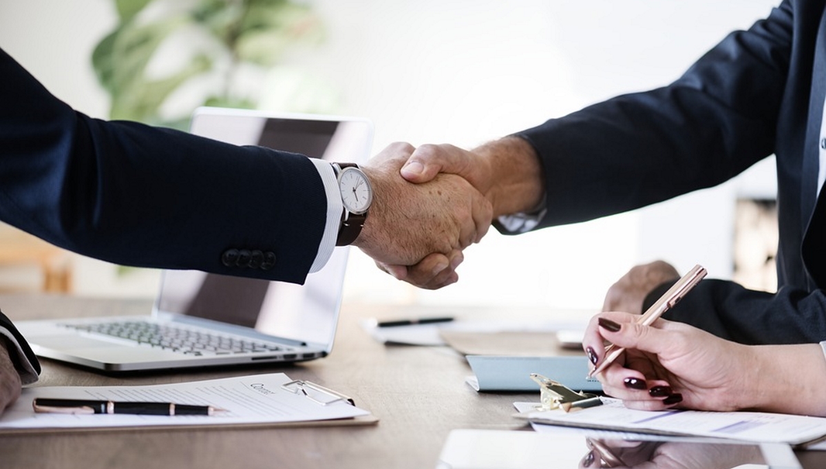 Handshake business deal