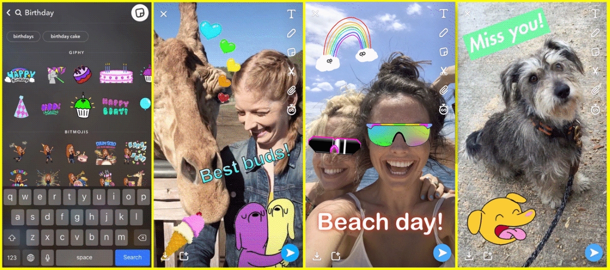 Snapchat GIF stickers