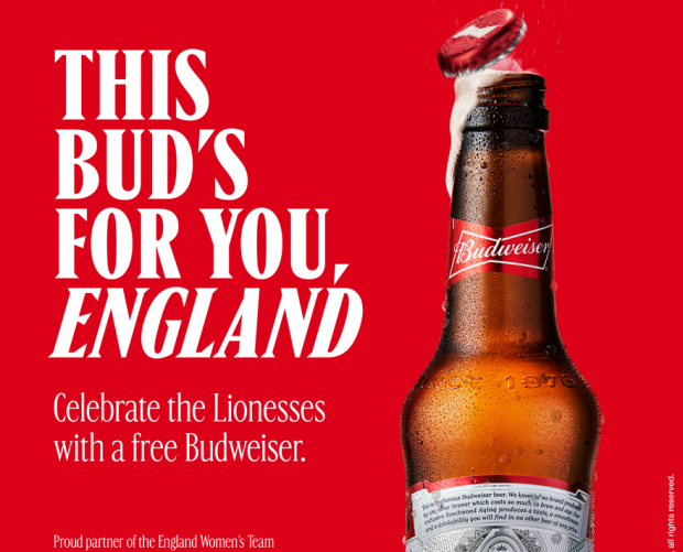 Budweiser celebrates England women's team's Euro success with digital free beer promo