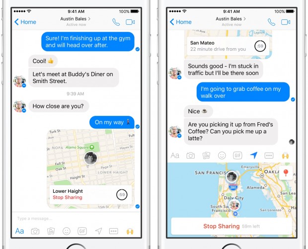 Facebook rolls out location sharing feature in Messenger