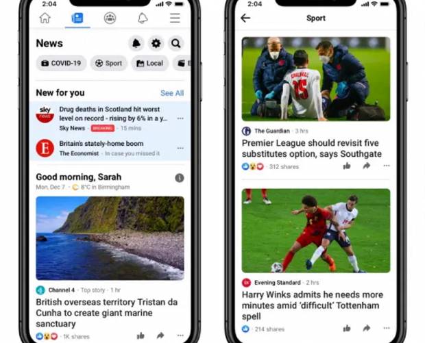 Facebook debuts its news hub in the UK