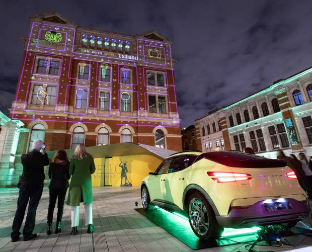 Genesis celebrates Hallyu! exhibition sponsorship with 'Seoul Racer' giant arcade game activation at the V&A