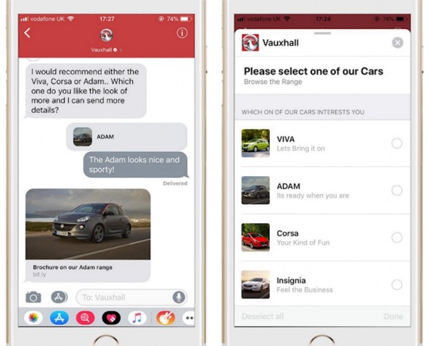 Vauxhall launches Apple Business Chat to provide model info and test drives