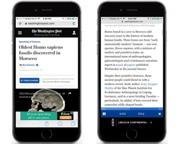 The Washington Post begins audio articles with Amazon's speech tech