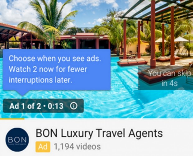 YouTube trials back-to-back ads for fewer interruptions