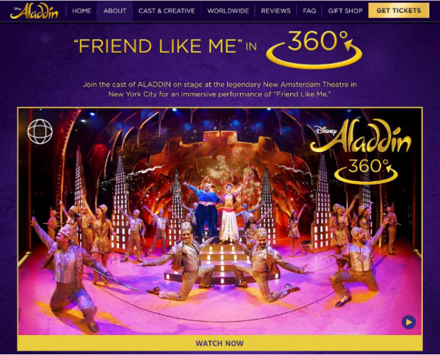 Disney and OmniVirt launch 360° video ad campaign for Aladdin on Broadway