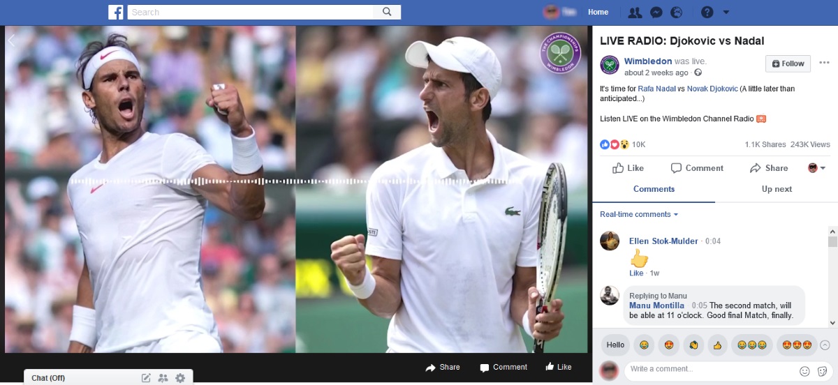 Wimbledon live video Grabyo